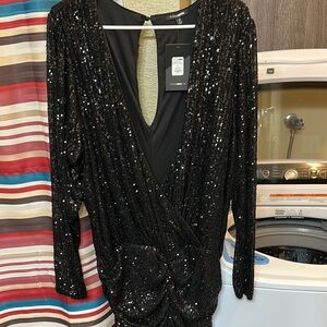 Fashion Nova Black Sequin Dress